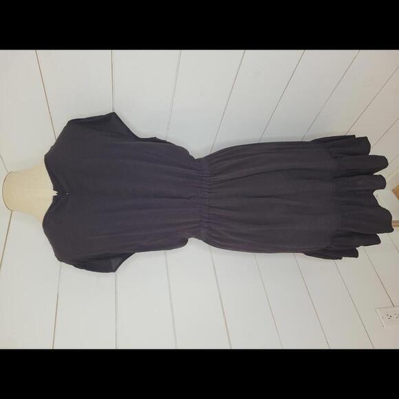 J CREW large (?) Black mini dress with ruffles - Picture 3 of 6